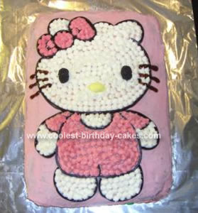 Homemade Hello Kitty Birthday Cake