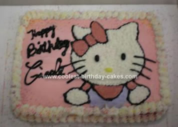 Homemade  Hello Kitty Birthday Cake
