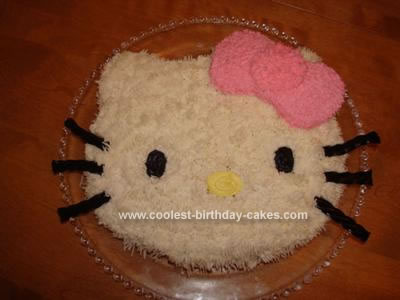 Homemade Hello Kitty Birthday Cake