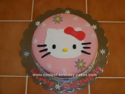 Homemade Hello Kitty 2 Tier Cake