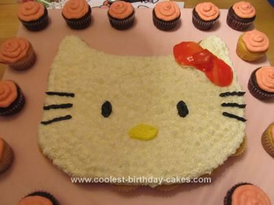 Homemade Hello Kitty Cupcake Cake
