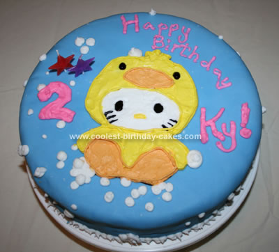 Homemade Hello Kitty Ducky Cake