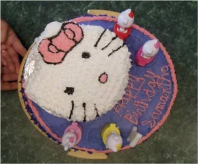 Homemade Hello Kitty First Birthday Cake