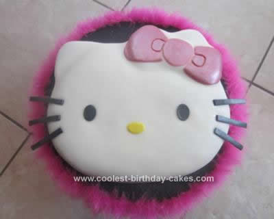 Homemade Hello Kitty Fondant Birthday Cake