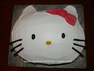 Homemade Hello Kitty Third Birthday Cake