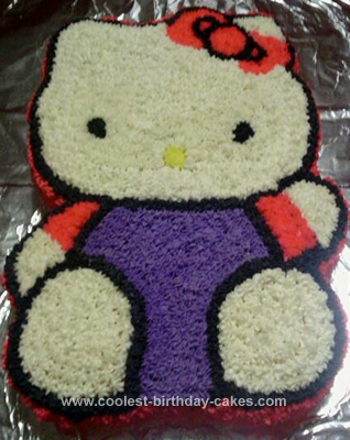 Homemade Hello Kitty Waving Birthday Cake