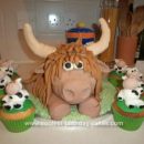 Homemade Highland Cow Birthday Cake