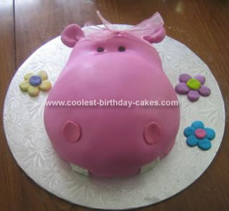 Homemade Hippo Birthday Cake