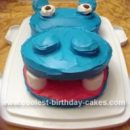 Homemade Hippo Head Cake