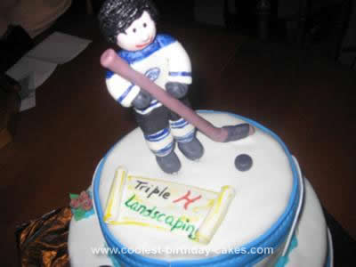 Homemade Hockey Themed Cake