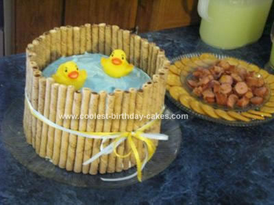 Homemade Ducks Baby Shower Cake