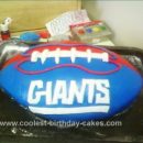 Homemade NY Giants Football Birthday Cake