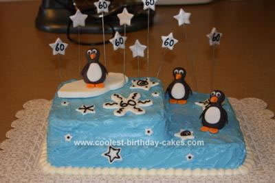 Homemade Penguin Birthday Cake