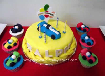 Homemade Racing Car Cake