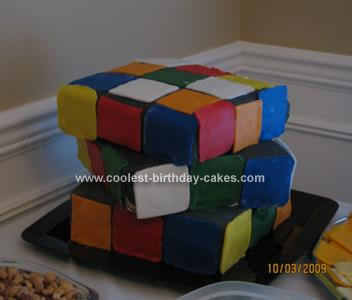Homemade Rubiks Cube Cake