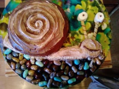 Homemade Snail Birthday Cake