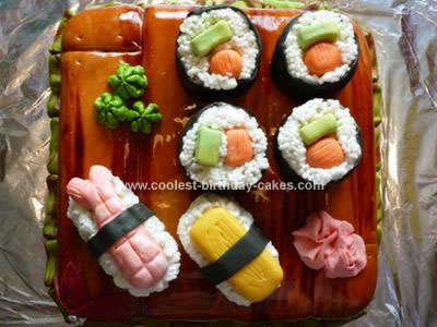 Homemade Sushi Birthday Cake