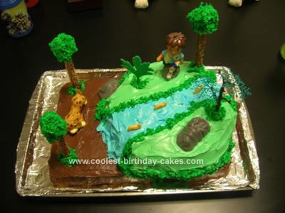 Homemade Go Diego Go Waterfall Birthday Cake