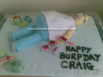 Homemade Homer Simpson Birthday Cake