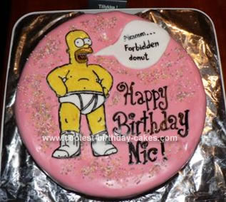 Homemade Homer Simpsons Birthday Cake