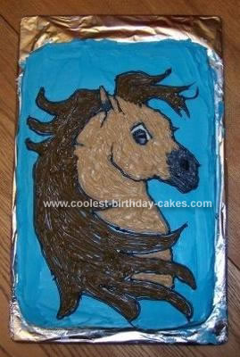Homemade Horse Bust Birthday Cake