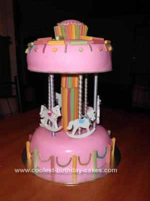 Homemade Horse Carousel Cake