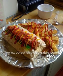 Homemade Hot Dog and Chips Cake