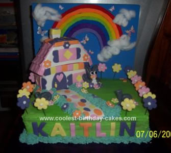 Homemade House And Garden Birthday Cake