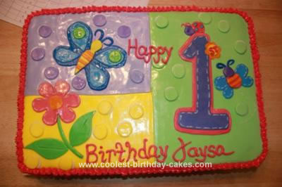 Homemade Hugs and Stitches 1st Birthday Cake