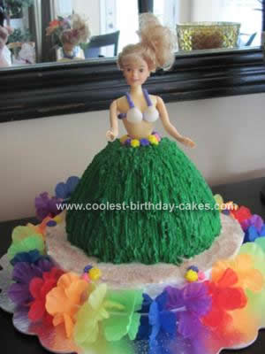 Homemade Hula Barbie Cake Design