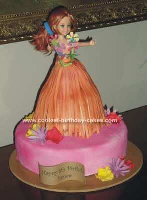 Homemade Hula Dancer Birthday Cake