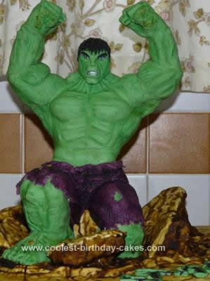 Homemade Hulk Birthday Cake
