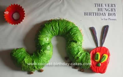 Homemade Hungry Caterpillar 1st Birthday Cake