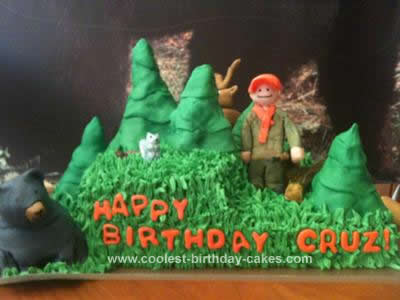 Homemade Hunting Party Birthday Cake