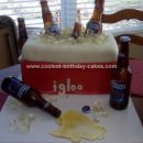 Homemade  Ice Chest Filled with Beer Cake