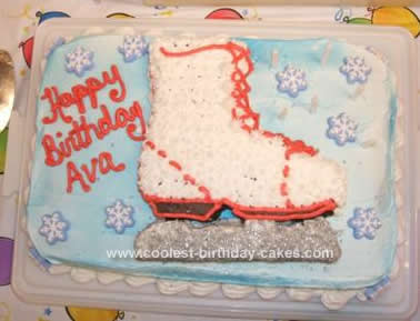Homemade Ice Skate Birthday Cake Design