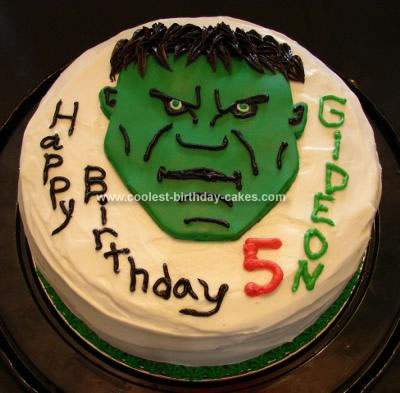 Homemade Incredible Hulk Cake