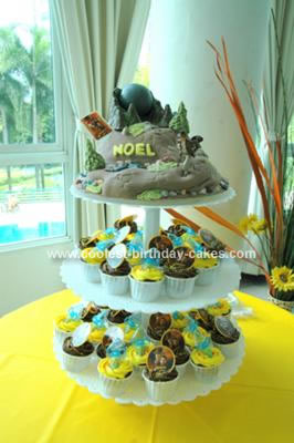 Homemade Indiana Jones Cake and Cupcake Tower