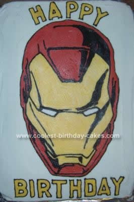Homemade  Iron Man Birthday Cake Design