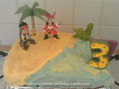 Homemade Jake and the Neverland Pirates Treasure Island Cake