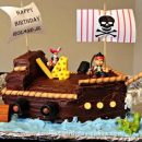 Homemade Jake & the Neverland Pirate Ship Cake