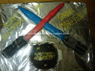 Homemade Jedi Lightsaber Cake Design