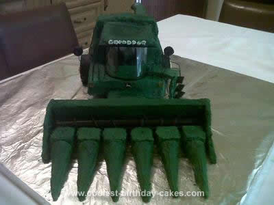 Homemade John Deere Combine Birthday Cake