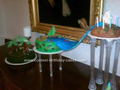 Homemade Jungle Landscape Birthday Cake