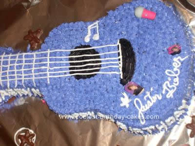 Homemade Justin Bieber Guitar Cake