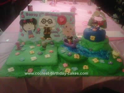 Kai Lan 1st Birthday Homemade Fondant Cake
