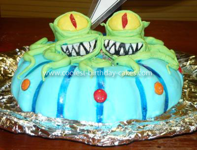 Homemade Kang and Kodos Birthday Cake