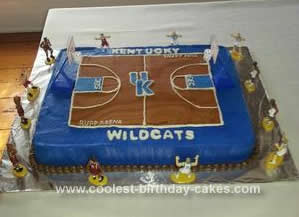 Homemade Kentucky Basketball Court Cake