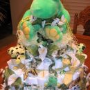 Homemade Kermit the Frog Diaper Cake