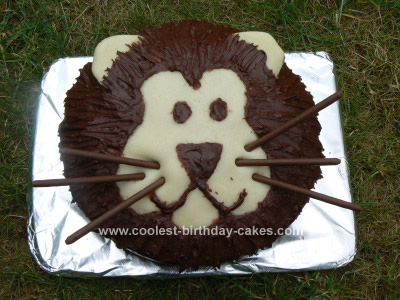 Homemade Kids Lion Birthday Cake